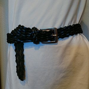 Black leather belt